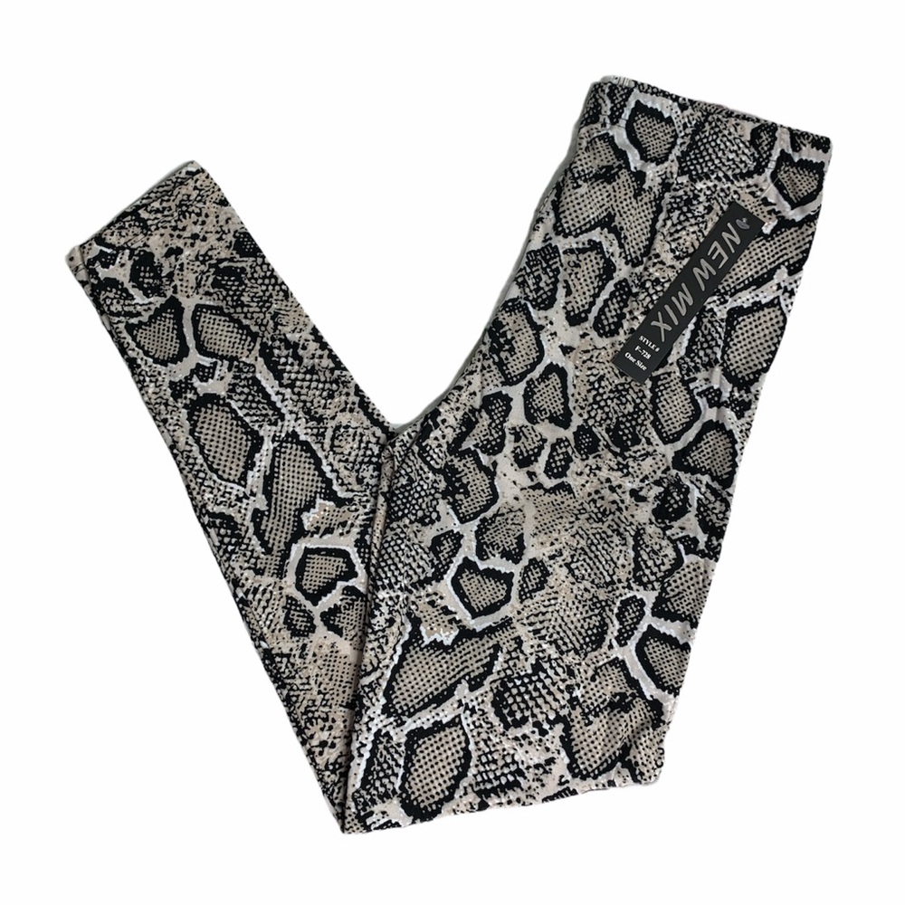 NWT New Mix Snakeskin Print Leggings Womens Size OS (4-12)